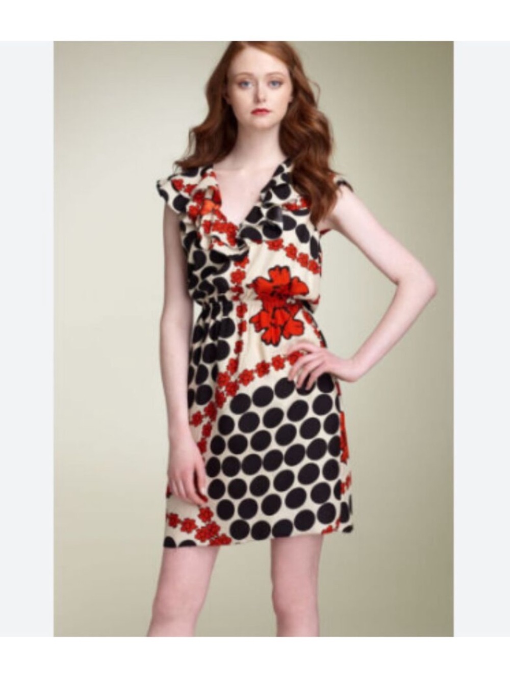 Anthropologie Leifsdottir Abbey Rose Polka Dot Floral Silk Dress Women 4